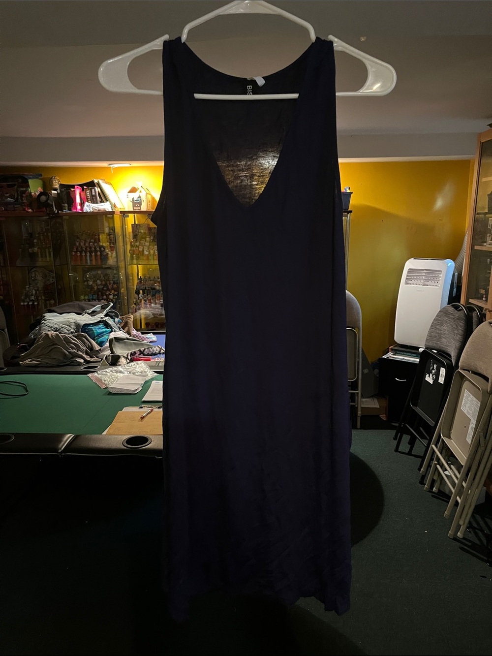 Women's Navy Sleeveless Maxi Dress - Classic V-Neck Maxi